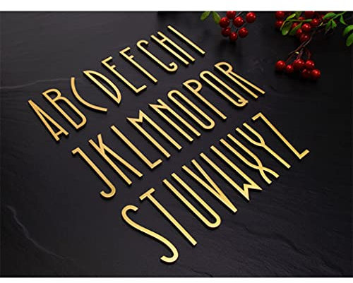 XIAOGYYE Retro Brass Digital Letter, Self-Adhesive House Number Door Sign, DIY Wall Decoration of Home Hotel Room, Metal Numbers/Letter K