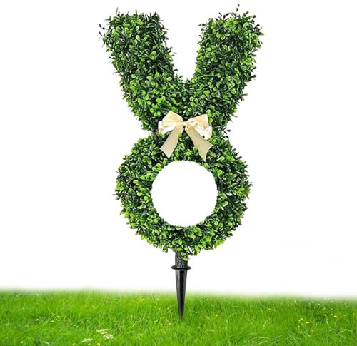 Bohany Formschnitt-Häschen,Topiary Baum,Osterhase Buschpflanzen,-Formschnitt Für Den Außenbereich,Künstlicher,Hasenbaum,Osterdekoration,Imitation Evergreen Strauch Pflanze,Formschnittbaum,Dekoration