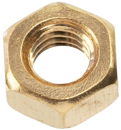 AERZETIX - Set di 15 dadi esagonali M6 con filettatura metrica - in ottone - colore oro - progetti di assemblaggi meccanici elettronici fai da te