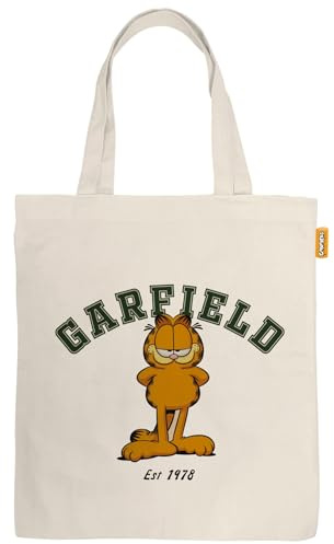 ARDITEX - Cotton Tote Bag 37x41cm - Garfield with I Am Not Lazy I Am On Energy Saving Mode - Eco-Friendly and Reusable - Official Garfield License