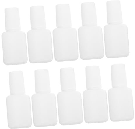 VICASKY 22pcs White 10ml Empty Nail Polish Bottles Plastic Travel Top Coat Bottles for Repackaging and Nail Cuticle Oil Jars Refillable Containers for Art and Sample Storage