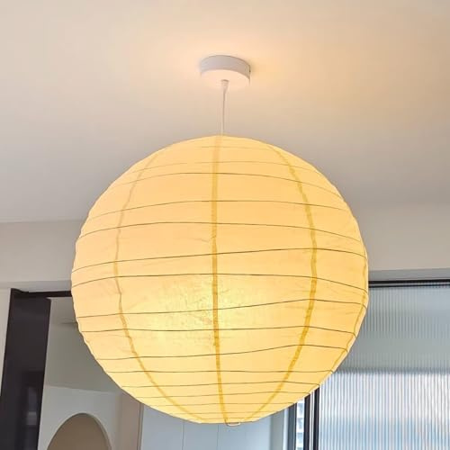 GUANSHAN Weiße Papier Laterne Pendelleuchte Minimalistische Art Papier Hängeleuchte Deckenlampe Dekorative Pendelleuchte Für Schlafzimmer, Wohnzimmer