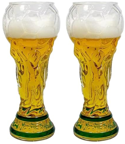 2 bicchieri da birra per la Coppa del Mondo 2026, bicchieri da birra in stile trofeo, per i mondiali 2026, con design a trofeo, regalo per padri, appassionati di calcio, appassionati di sport e