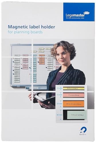 Legamaster 7-450200 Magnetische Etikettenträger für Whiteboards, 63 Stück, 15 x 60 mm, schwarz