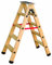 Outifrance 8831906 Escabeau Bois double plan de montée à sangles 5 marches avec tablette