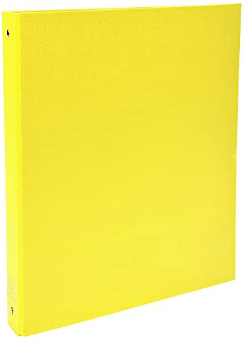 Exacompta - 51379E - 1 Raccoglitore Rigido Foderato Polipropilene - 4 Anelli Tondi 30 mm - Dorso 40 mm - Dimension Esterne 26x32 cm per Formato A4 - Colore Giallo