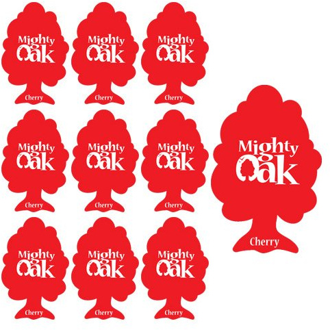 10 x MIGHTY OAK AIR FRESHENER CAR / HOME / OFFICE - RED - CHERRY - 10 PACK