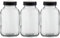 Weithalsflaschen 3 x 1000ml Klarglas inkl. Schraubverschluss mit Dichtungsscheibe *Glasdosen, Allzweckgläser, Weithalsglas, Schraubglas, Allzweckglas, Haushaltsglas, 1 Liter*