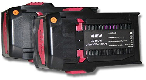 vhbw 2x batteria compatibile con Hilti TE 7A, TE 6A, TE6A, TE7A utensile elettrico (4000 mAh, Li-Ion, 36 V)