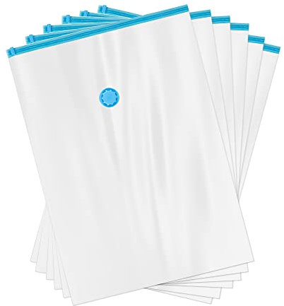 Kronenburg Vakuumbeutel für Kleidung 6er Set 80x60 cm - Vakuum Kleiderbeutel wiederverwendbar - Aufbewahrungsbeutel für Kleidung Bettwäsche Winterkleidung und mehr - weitere Sets wählbar