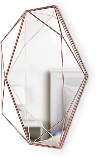 Umbra Prisma Wandspiegel für horizontale oder vertikale Anbringung, Metall, Kupfer