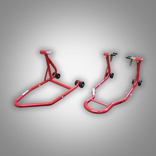 ESTW RicambiWeiss Einarm Ständer Montageständer Set Hinterrad + Vorderrad Motorradständer Kit kompatibel mit Triumph Speed Triple 1999-2013