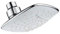 AQUAE T190357 T190357-Soffione Eccentrico a Cascata Quadrato 2 Funzioni, Cromato Lucido