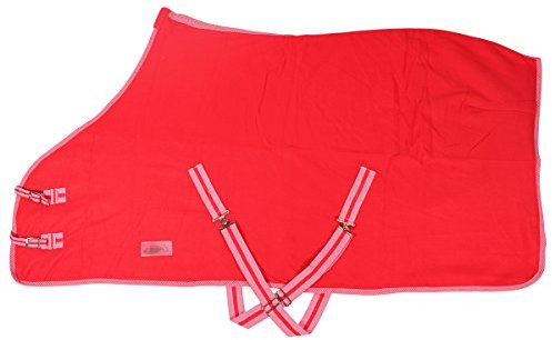 QHP Fleecedecke Color Abschwitzdecke Kreuzgurte Trendige Farben (85 cm, hellrot)