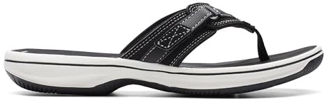 Clarks Brinkley Sea, Chanclas Mujer, Black Synthetic, 37 EU