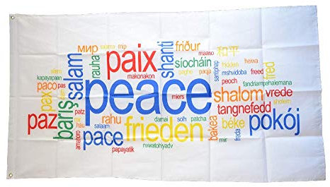 Flaggenfritze® Flagge/Fahne Peace Frieden Paix Pace Shalom - 90 x 150 cm