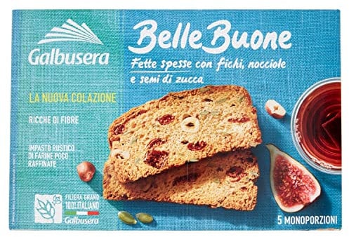 Galbusera Fette Biscottate Colazione Fichi e Nocciole Bellebuone, 200g