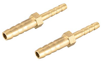 sourcing map Schlauch ID Messing Reduzierstück Widerhaken Schlauchanschluss Adapter 6mm x 4mm Widerhaken (2 Stück)