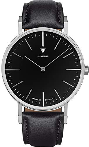 Junkers Dessau Analog Quarz Uhr Lederarmband Saphirglas Indizes schwarz 9.16.03.02