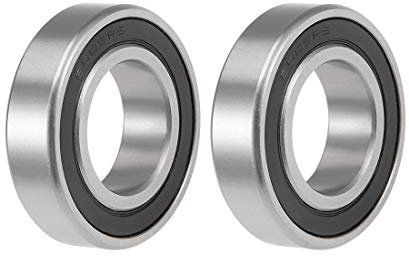 sourcing map 2St Rillen Kugellager 6005-2RS Z2 Doppelt Geschirmt Kohlenstoffstahl 25mm X 47mm X 12mm