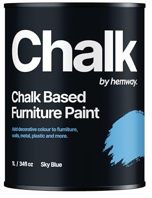 Hemway - Chalk Based Furniture Paint - Sky Blue 1 L | Chalky Matt Shabby Chic Finish for Interior & Exterior Home Decor | Quick Dry & All-in-one