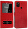 CEKA TECH Coque pour Wiko View 5 (6.55 Pouces), Etui Housse avec FENETRES, Pochette Magnétique (Rouge)