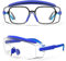 MEIGIX Anti-Beschlag-Schutzbrille, Schutzbrille mit kratzfesten Gläsern, verstellbarer Rahmen und Bügel, klare Brille, Laborbrille für Damen und Herren (Blau, 1 Paar)