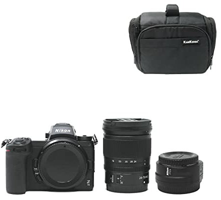 KamKorda Camera Bag + Z7 II Mirrorless Digital Camera with Z 24-70mm f/4 S Lens + FTZ II Mount Adapter Kit, 45.7MP FX-Format BSI CMOS Sensor, UHD 4K60 Video, Touchscreen LCD + 2 Year Warranty