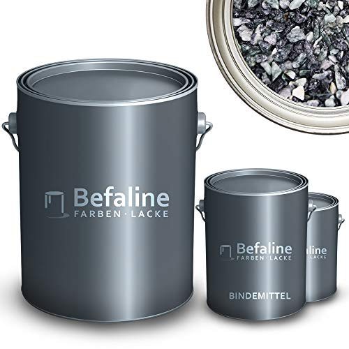 Befaline © BEFA-78 Steinteppich Set bis 2,5qm I 25kg Marmorkies Verde Alpi + 1,5kg Epoxidharz Bodenbeschichtung für Naturstein, Beton, etc. I fugenloser & pflegeleichter Boden für innen & außen