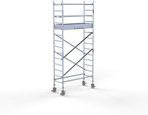 AC Steigtechnik PRO-S 200 Aluminium-Rollgerüst, 5m Arbeitshöhe, freistehender Aufbau (5,30 m Arbeitshöhe)