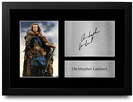 HWC Trading FR A4 Christopher Lambert Highlander - A4 Rahmenbild Wandbild für Film-Fans