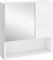 kleankin Bathroom Mirror Cabinet Wall-Mounted Storage w/Double Door Adjustable Shelf - White