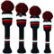AMRTA Confezione da 3 o 4 coperture per mazze da golf per Woods 1 3 5 Driver Fairway Hybrids Set di coperture per mazze da golf con targhetta numerica (scuro 1335), nero