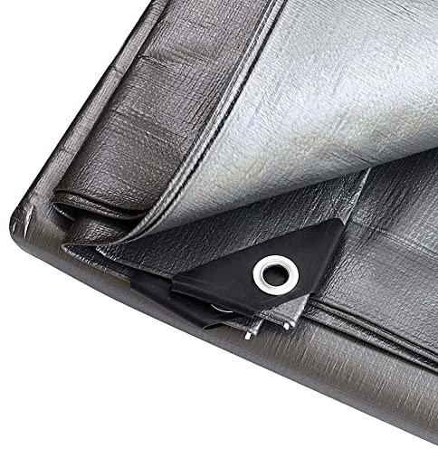 JAHQ 2.4 x 3.5 m Telone 180g/m² Teloni Occhiellato Telo Impermeabile per Piscina Legno Auto Coperture Antivento Antipioggia da Esterno PE