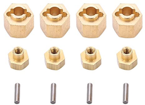 VGEBY Rc Hex Adapter Hex Adapter, Rc Dämpfer Messing 7Mm Rad Hex Extended Adapter Combiner Für Axial Scx24 Axi900811/24 Rc Auto Upgrade Teile Auto-Modelle