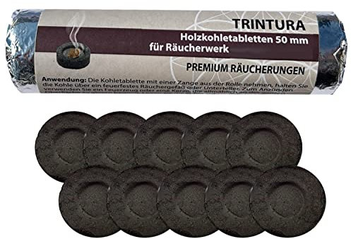 Räucherkohle zum Räuchern 50mm selbstzündende Kohle Kohletabletten für Weihrauch und Weihrauchbrenner geeignet