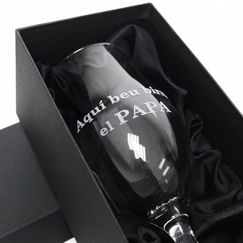 Dgregalos Copa de cerveza de cristal personalizada grabada a láser con el diseño que quieras para disfrutar en cualquier evento (1 Copa + Estuche individual)