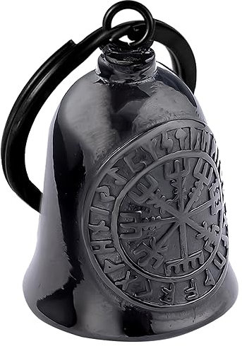 Motorrad Wikinger Glocke - Motorrad Engel Glocke für Damen und Herren Motorrad Zubehör (Schwarz)