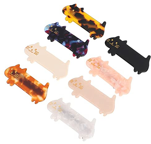 minkissy 8pièces Pince à Cheveux Chat Mignon Forme Longue Accessoires De Coiffure Pour Épingles à Cheveux Colorées Et Élégantes