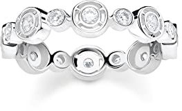 THOMAS SABO Damenring Silber Kreise mit Weißen Steinen TR2256-051-14-56 Ringgröße 56/17,8