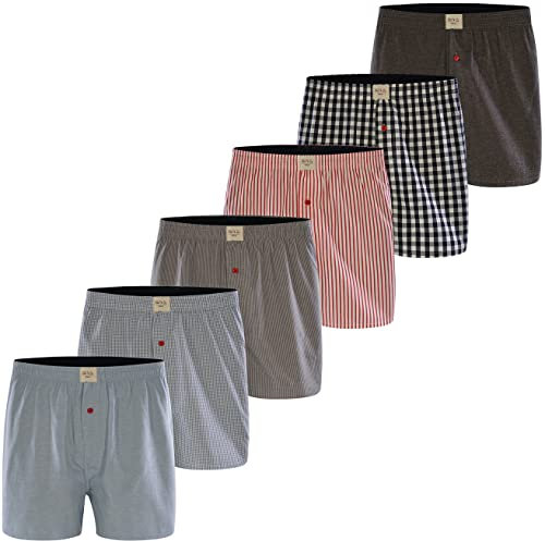 Herren Boxer Multipack Classic Checks Baumwolle Boxershorts gewebt Web Webboxer Unterhosen Phil & Co. - Mix3 - XXL
