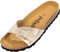 Palado Pantoletten Damen Malta Metallic – gefertigt in Spanien – weiche Veloursleder-Decksohle – robuste EVA-Sohle – edles Metallic-Design Gold/Schwarz UK8 - EU41