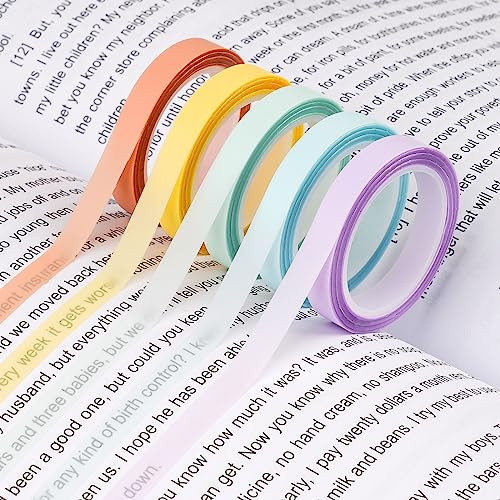 Highlighter Tape, 10 Rolls Transparent Highlighter Strips, Removable Transparent Sticky Notes, Colorful Index Tabs, Book Annotation Kit for Revision Supplies Study Essentials
