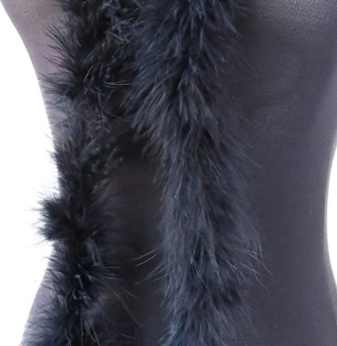 Federboa Gold Silber mit Draht Truthahnfederschal zum Basteln Pflaumen Brautkleider Rock Dekoration Schal 2 m-11 g schwarz, 2 Meter