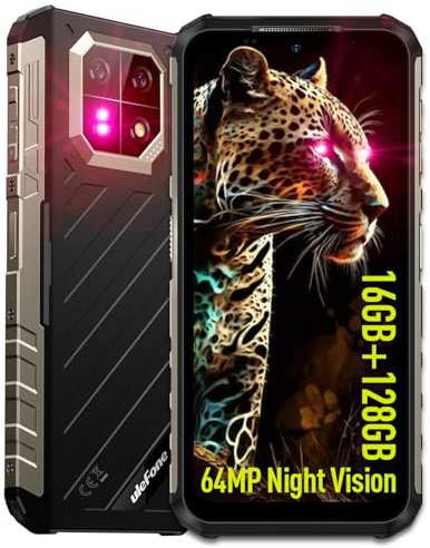 Ulefone Armor 22 Rugged Smartphone Android 13,64MP+64MP Visione Notturna 16GB+128GB Telefono Indistruttibile,6.58 FHD+ 6600mAh IR Blaster IP68/IP69K 4G Impermeabile Celllare Antiurto NFC/GPS(Nero)