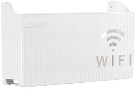 Firulab Almacenamiento enrutador WiFi,Caja Almacenamiento del enrutador - Cajas enrutador para el hogar sin perforación, Soporte Bastidor enrutador WiFi ABS, decoración