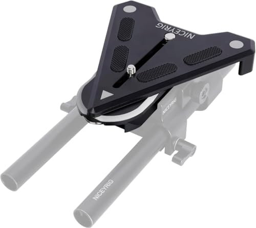 NICEYRIG Man frotto Universal-Kamera-Schnellwechsel-Grundplatte, Schnellverbindungsplatte, Schnellwechsel-QR-Platte mit 1/4-20 Gewindelöchern für Man frotto, DSLR-Kamera, Kinokamera, Camcorder
