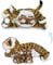Mamanimals Tiger Kuscheltier mit 2 Baby Tiger, Babys im Bauch mit Reißverschluss verstaubar, magnetische Zitzen zum Säugen, hochwertiges Plüschtier Set für Kinder