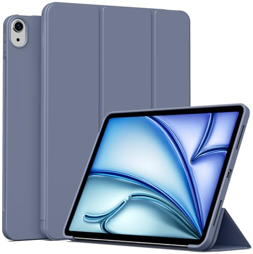 BFGTSJF Hülle für iPad Air 11 Zoll M3/M2 Hülle 2025/2024, iPad Air 5./4. Generation 10,9-Zoll 2022/2020, Auto Schlafen/Wachen, Leicht Dünn Weiches TPU Rückseite Schutzhülle Smart Folio Cover, Lila
