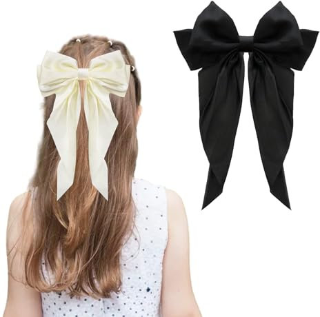 Haarspange mit Schleife, Französische Haarspangen Satin, Große Schleife Haarspange, für Hair Deko Accessories